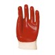 Pamutra mártott piros PVC kesztyű - 3419-20 (Mártott PVC kesztyűk):