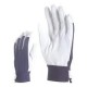 Színkecskebőr, kék pamut kézhát, elasztikus csuklórész tépőzárral - 858-60 (Sofőrkesztyű):